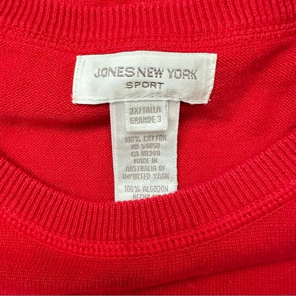 Jones New York Sport Plus Size Red Crew Neck Sleeveless Sweater Size 3X - Picture 4 of 4